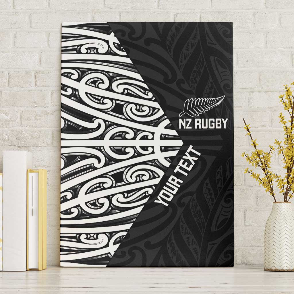 New Zealand Silver Fern Rugby Custom Canvas Wall Art Maori Koru Go Black Fern - Aussie Hoodie