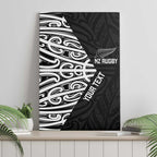 New Zealand Silver Fern Rugby Custom Canvas Wall Art Maori Koru Go Black Fern - Aussie Hoodie