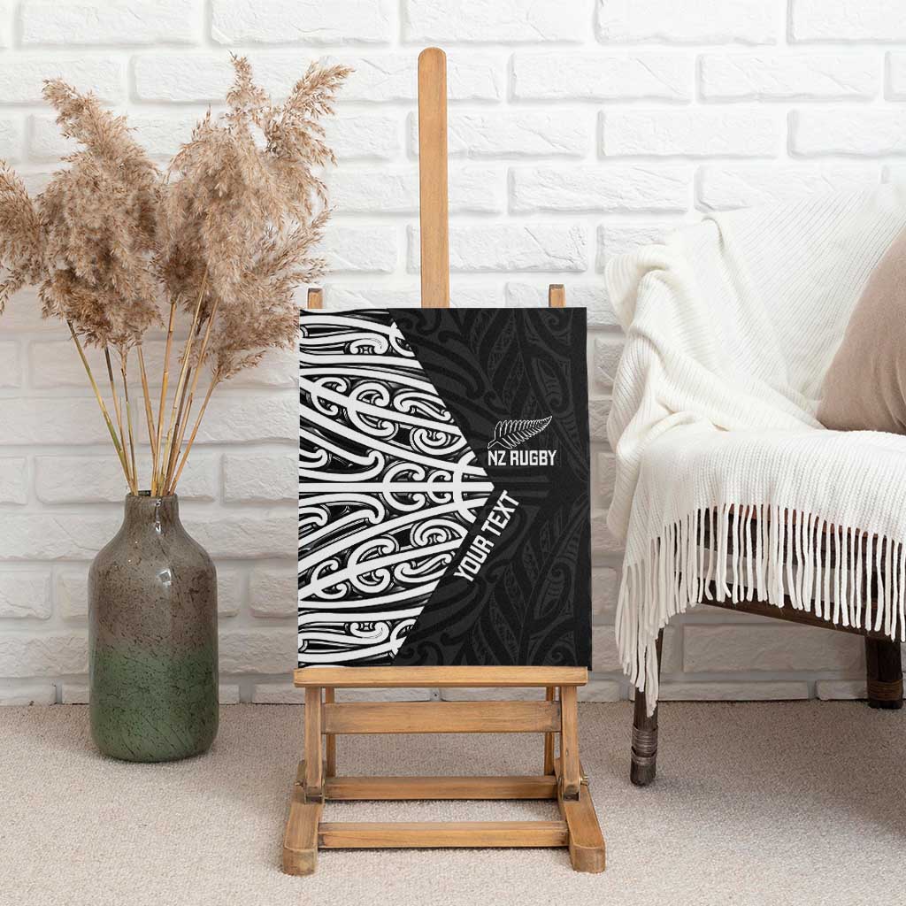 New Zealand Silver Fern Rugby Custom Canvas Wall Art Maori Koru Go Black Fern - Aussie Hoodie