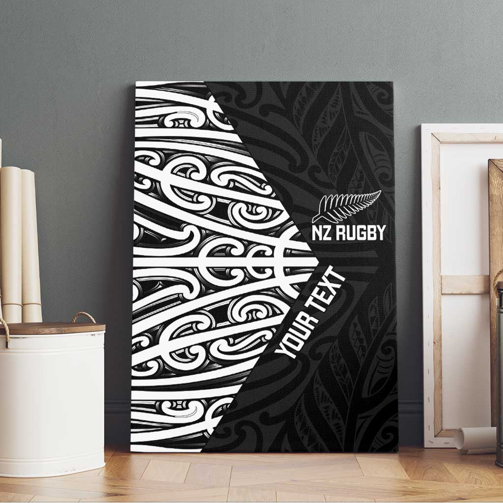 New Zealand Silver Fern Rugby Custom Canvas Wall Art Maori Koru Go Black Fern - Aussie Hoodie