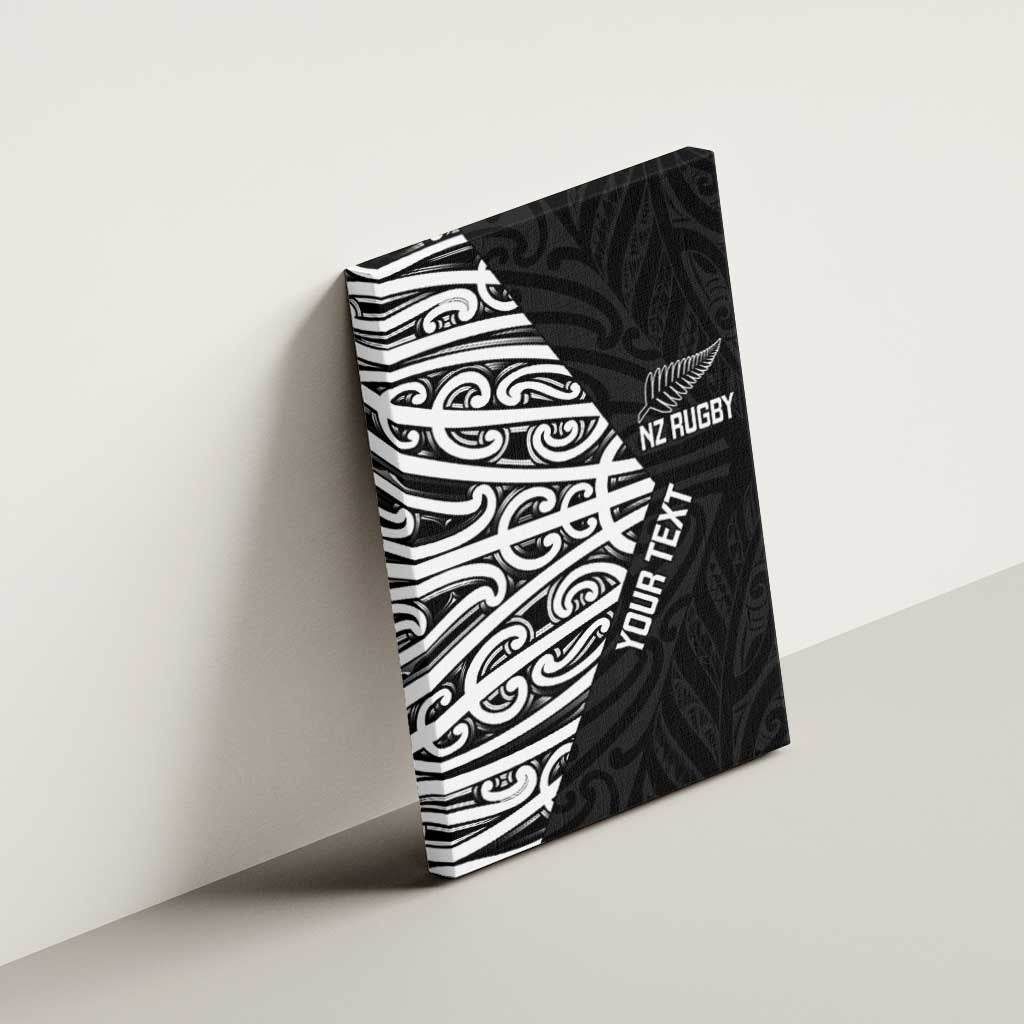 New Zealand Silver Fern Rugby Custom Canvas Wall Art Maori Koru Go Black Fern - Aussie Hoodie