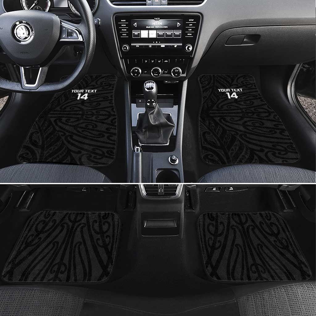 New Zealand Silver Fern Rugby Custom Car Mats Maori Koru Go Black Fern - Aussie Hoodie