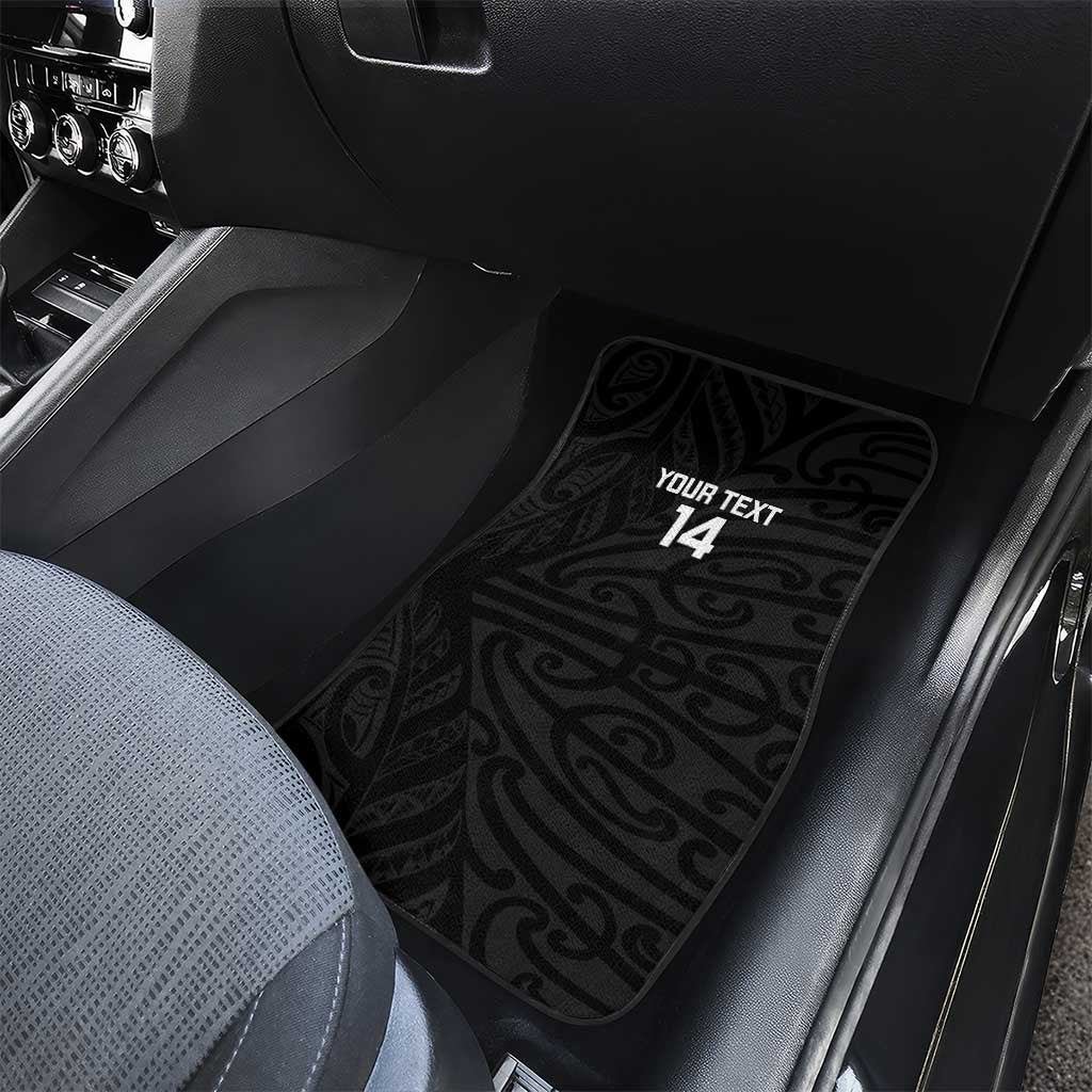 New Zealand Silver Fern Rugby Custom Car Mats Maori Koru Go Black Fern - Aussie Hoodie