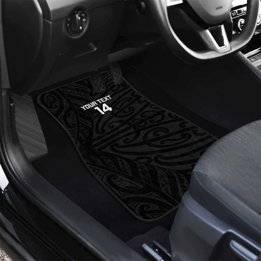 New Zealand Silver Fern Rugby Custom Car Mats Maori Koru Go Black Fern - Aussie Hoodie
