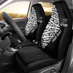 New Zealand Silver Fern Rugby Custom Car Seat Cover Maori Koru Go Black Fern - Aussie Hoodie
