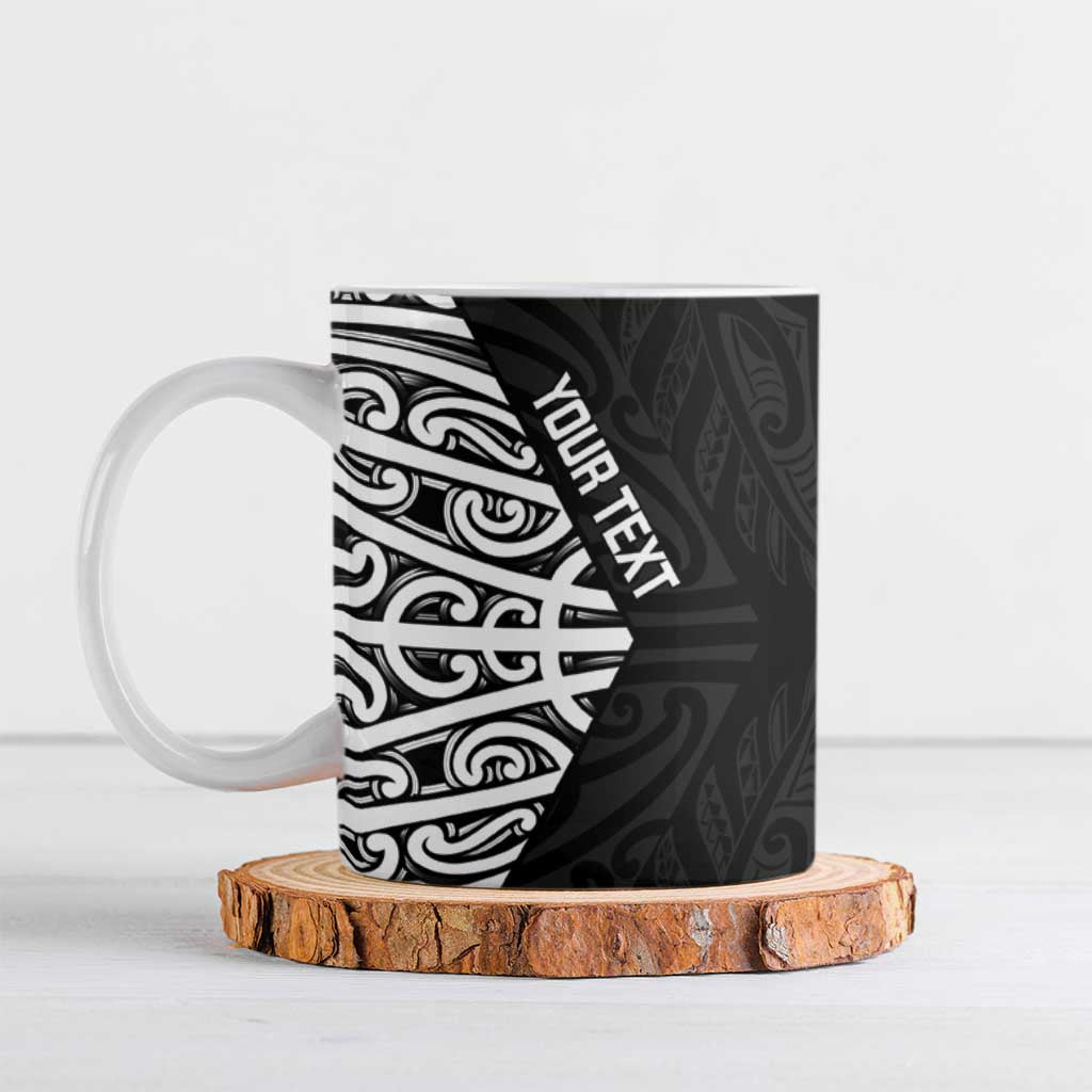 New Zealand Silver Fern Rugby Custom Ceramic Mug Maori Koru Go Black Fern - Aussie Hoodie