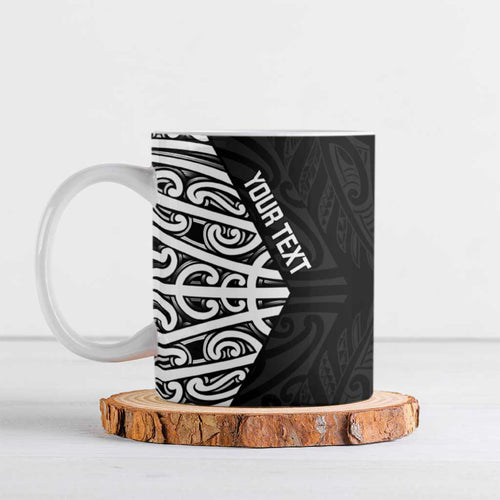 New Zealand Silver Fern Rugby Custom Ceramic Mug Maori Koru Go Black Fern - Aussie Hoodie