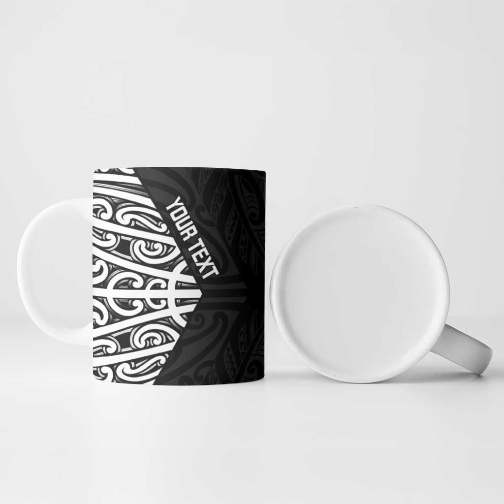New Zealand Silver Fern Rugby Custom Ceramic Mug Maori Koru Go Black Fern - Aussie Hoodie