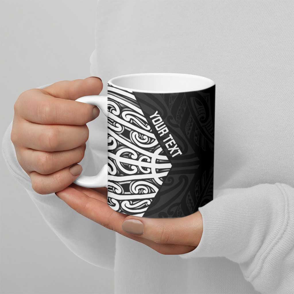 New Zealand Silver Fern Rugby Custom Ceramic Mug Maori Koru Go Black Fern - Aussie Hoodie