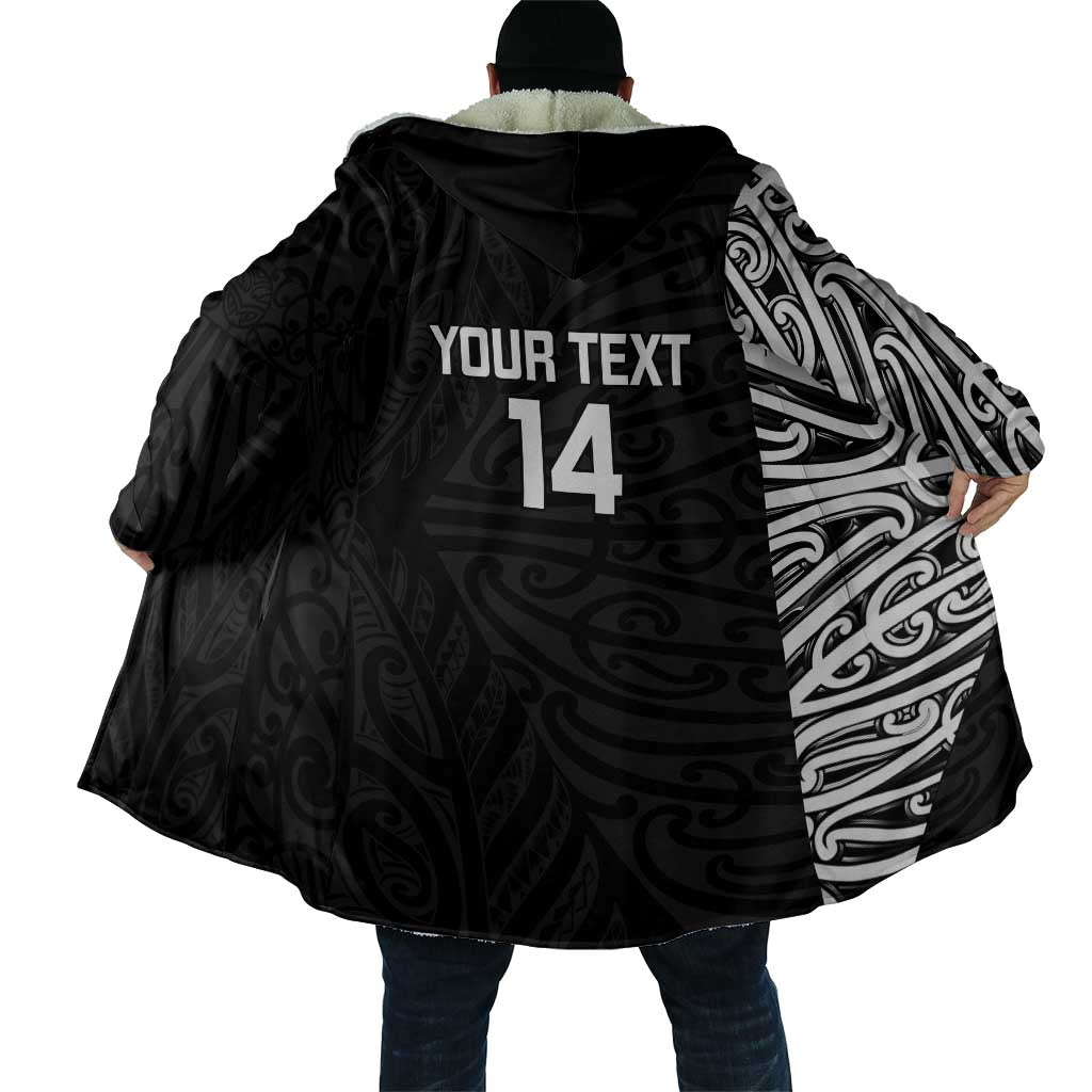 New Zealand Silver Fern Rugby Custom Cloak Maori Koru Go Black Fern - Aussie Hoodie