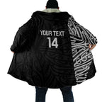 New Zealand Silver Fern Rugby Custom Cloak Maori Koru Go Black Fern - Aussie Hoodie