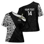 New Zealand Silver Fern Rugby Custom Cross Shoulder Shirt Maori Koru Go Black Fern - Aussie Hoodie