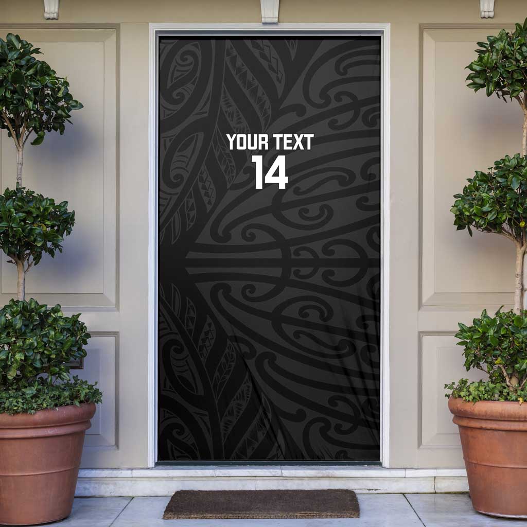 New Zealand Silver Fern Rugby Custom Door Cover Maori Koru Go Black Fern - Aussie Hoodie