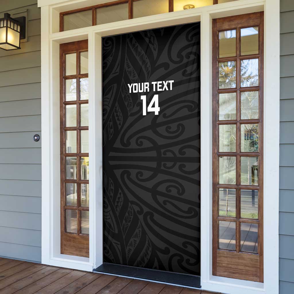 New Zealand Silver Fern Rugby Custom Door Cover Maori Koru Go Black Fern - Aussie Hoodie