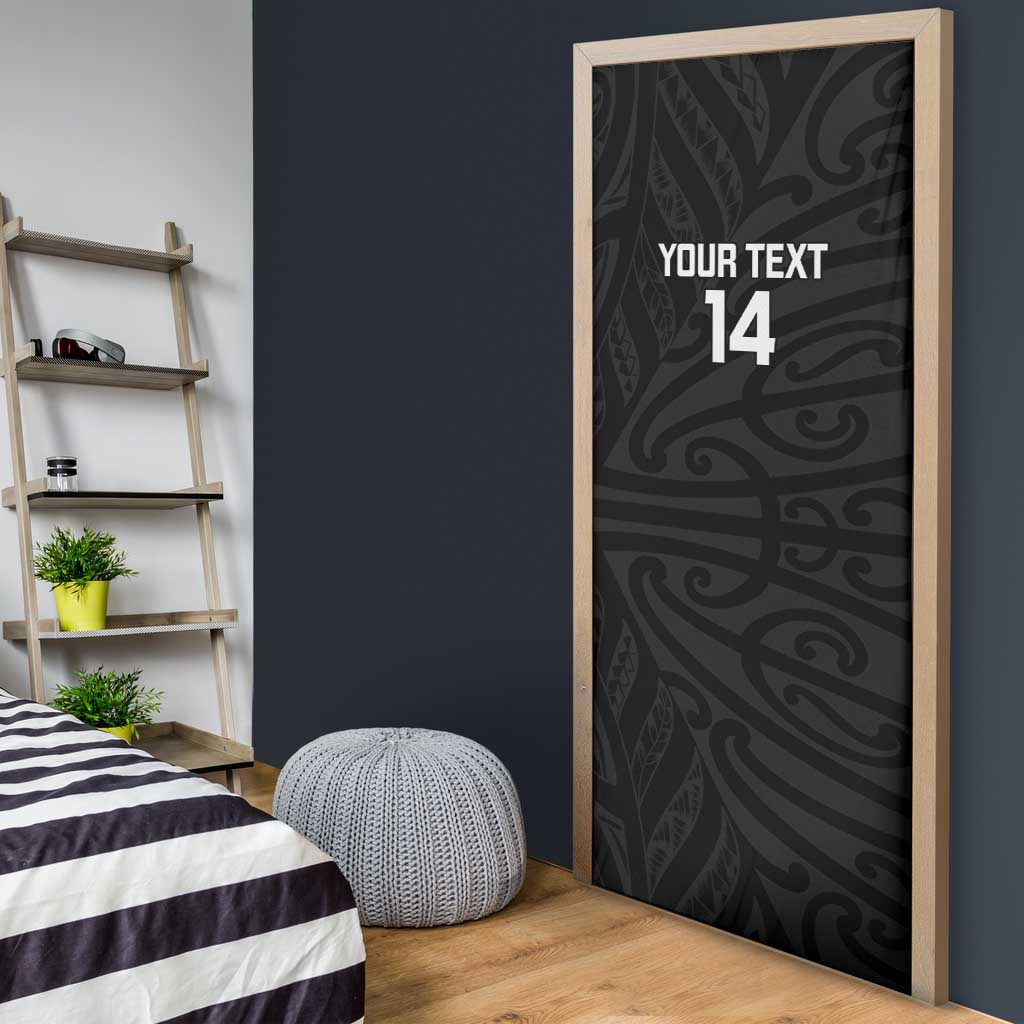 New Zealand Silver Fern Rugby Custom Door Cover Maori Koru Go Black Fern - Aussie Hoodie