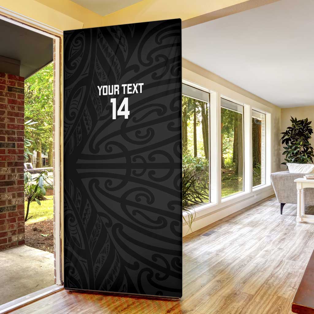 New Zealand Silver Fern Rugby Custom Door Cover Maori Koru Go Black Fern - Aussie Hoodie