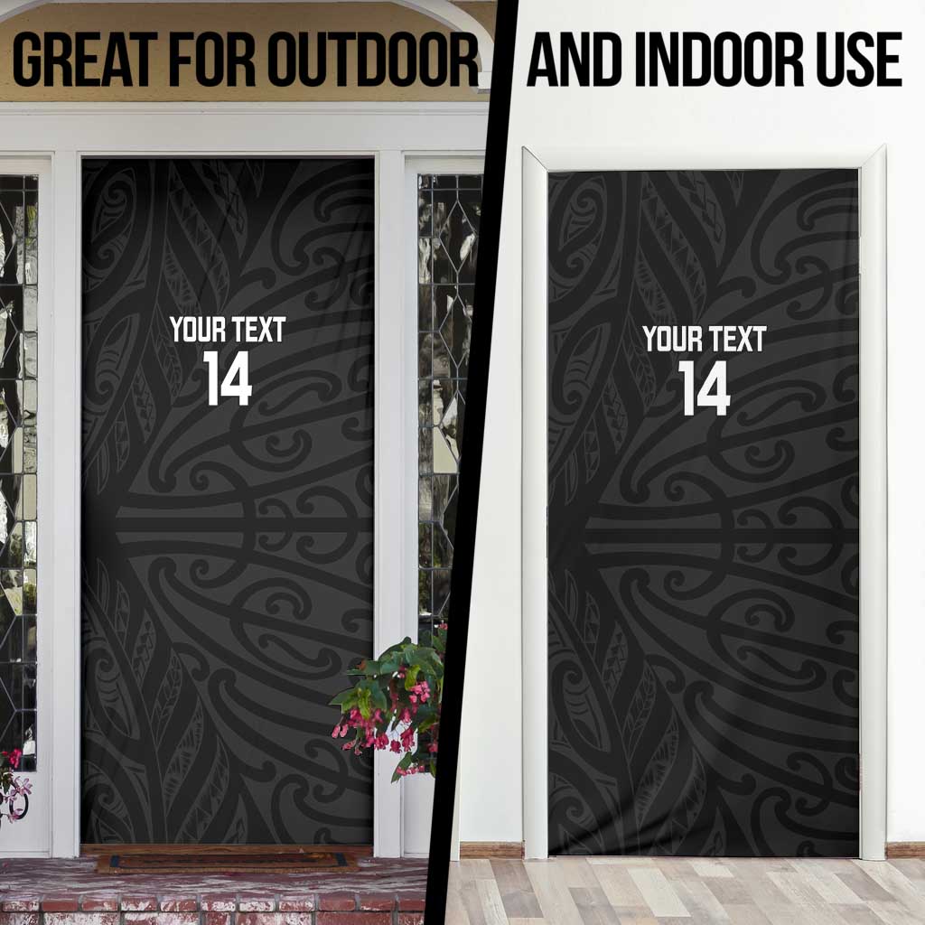 New Zealand Silver Fern Rugby Custom Door Cover Maori Koru Go Black Fern - Aussie Hoodie