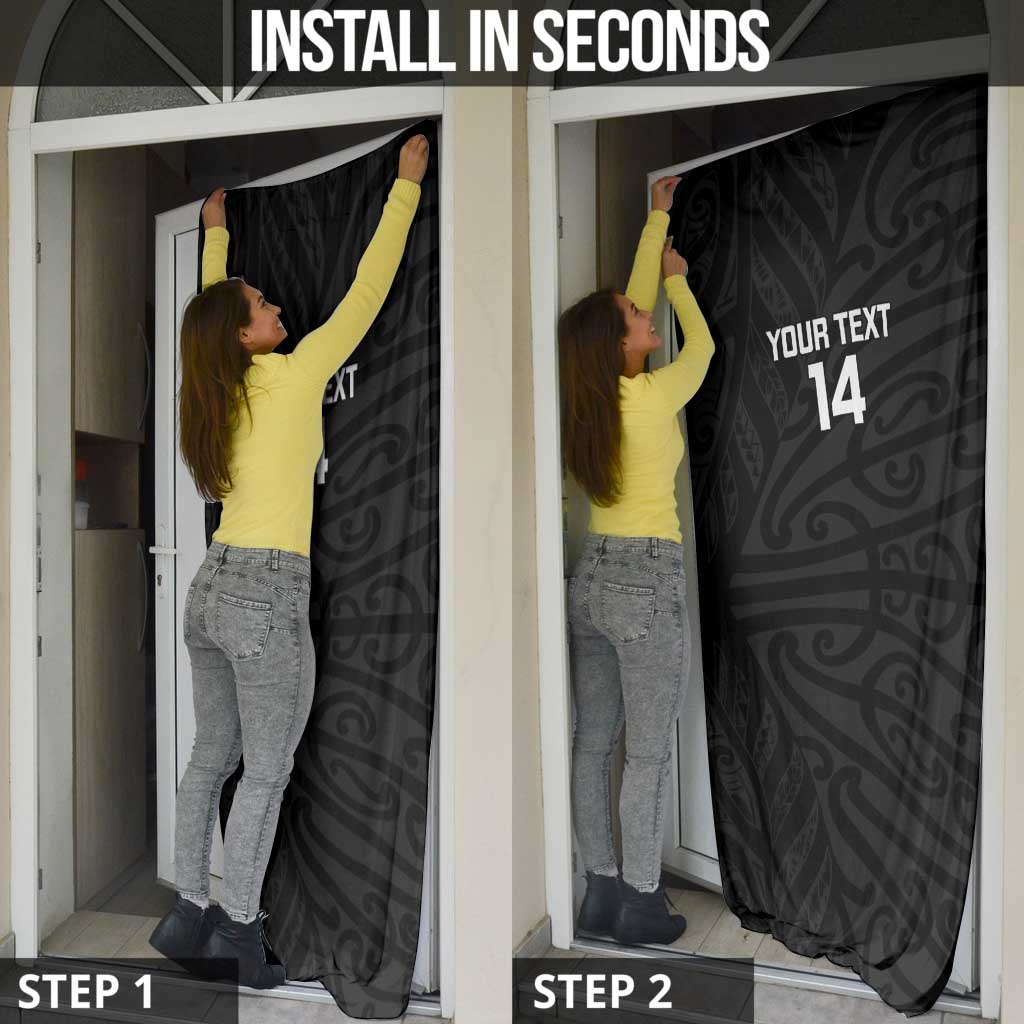 New Zealand Silver Fern Rugby Custom Door Cover Maori Koru Go Black Fern - Aussie Hoodie