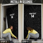 New Zealand Silver Fern Rugby Custom Door Cover Maori Koru Go Black Fern - Aussie Hoodie