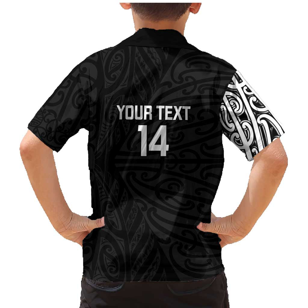 New Zealand Silver Fern Rugby Custom Family Matching Mermaid Dress and Hawaiian Shirt Maori Koru Go Black Fern - Aussie Hoodie