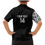 New Zealand Silver Fern Rugby Custom Family Matching Mermaid Dress and Hawaiian Shirt Maori Koru Go Black Fern - Aussie Hoodie