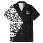 New Zealand Silver Fern Rugby Custom Family Matching Mermaid Dress and Hawaiian Shirt Maori Koru Go Black Fern - Aussie Hoodie