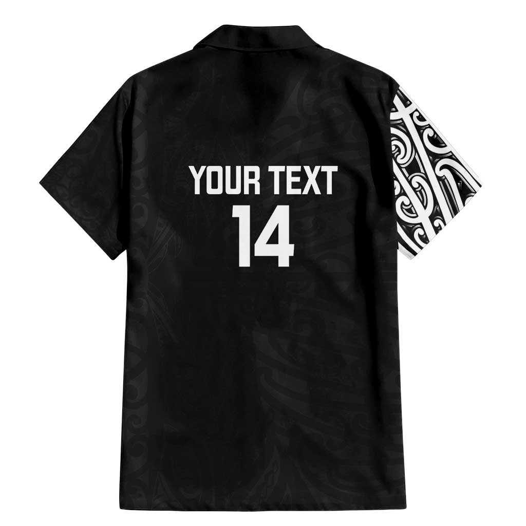 New Zealand Silver Fern Rugby Custom Family Matching Mermaid Dress and Hawaiian Shirt Maori Koru Go Black Fern - Aussie Hoodie