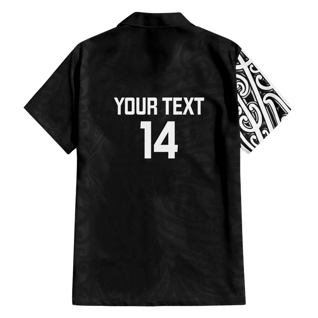 New Zealand Silver Fern Rugby Custom Family Matching Puletasi and Hawaiian Shirt Maori Koru Go Black Fern - Aussie Hoodie