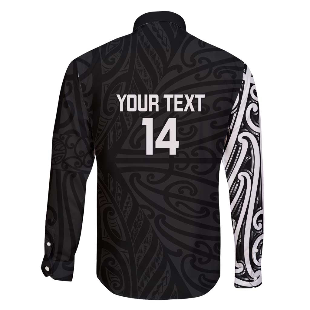 New Zealand Silver Fern Rugby Custom Family Matching Short Sleeve Bodycon Dress and Hawaiian Shirt Maori Koru Go Black Fern - Aussie Hoodie