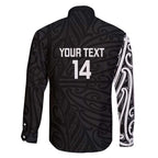 New Zealand Silver Fern Rugby Custom Family Matching Short Sleeve Bodycon Dress and Hawaiian Shirt Maori Koru Go Black Fern - Aussie Hoodie