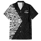 New Zealand Silver Fern Rugby Custom Family Matching Summer Maxi Dress and Hawaiian Shirt Maori Koru Go Black Fern - Aussie Hoodie