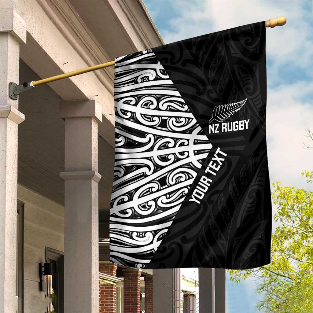 New Zealand Silver Fern Rugby Custom Garden Flag Maori Koru Go Black Fern - Aussie Hoodie
