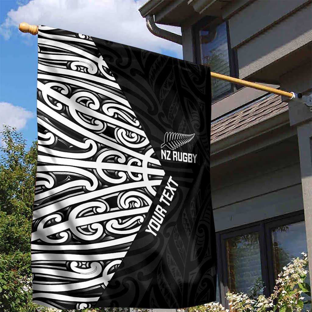 New Zealand Silver Fern Rugby Custom Garden Flag Maori Koru Go Black Fern - Aussie Hoodie