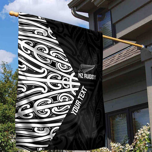 New Zealand Silver Fern Rugby Custom Garden Flag Maori Koru Go Black Fern - Aussie Hoodie