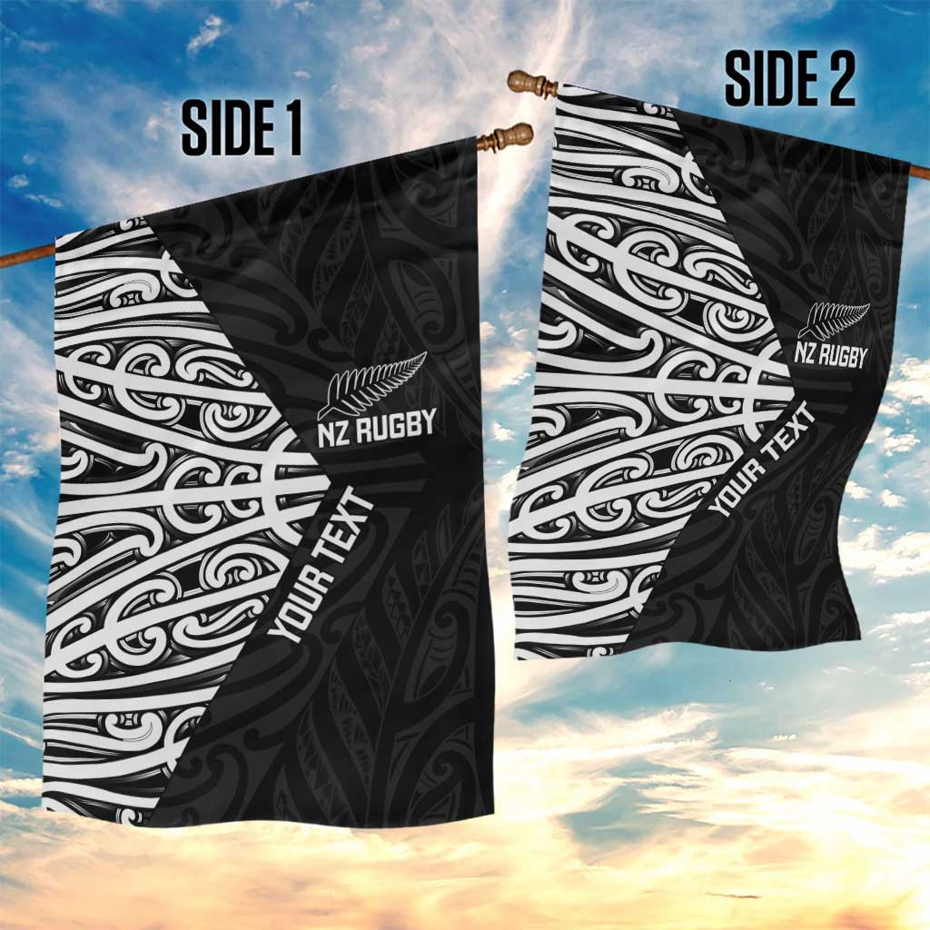 New Zealand Silver Fern Rugby Custom Garden Flag Maori Koru Go Black Fern - Aussie Hoodie