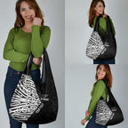 New Zealand Silver Fern Rugby Custom Grocery Bag Maori Koru Go Black Fern - Aussie Hoodie