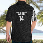 New Zealand Silver Fern Rugby Custom Hawaiian Shirt Maori Koru Go Black Fern - Aussie Hoodie