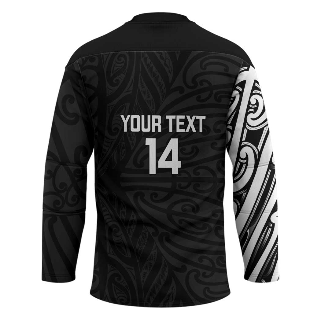 New Zealand Silver Fern Rugby Custom Hockey Jersey Maori Koru Go Black Fern - Aussie Hoodie