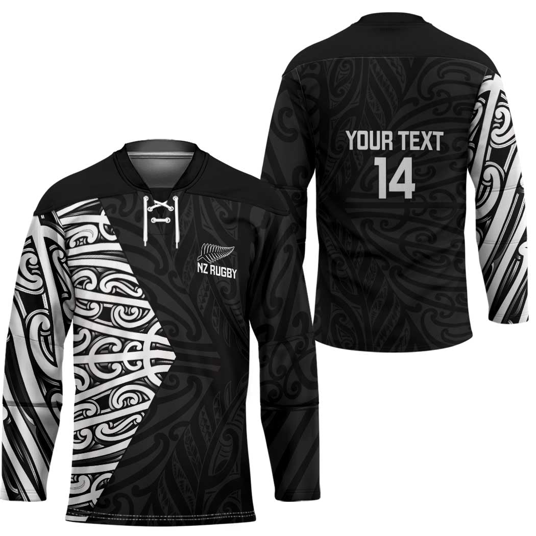 New Zealand Silver Fern Rugby Custom Hockey Jersey Maori Koru Go Black Fern - Aussie Hoodie
