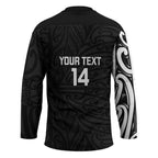 New Zealand Silver Fern Rugby Custom Hockey Jersey Maori Koru Go Black Fern - Aussie Hoodie
