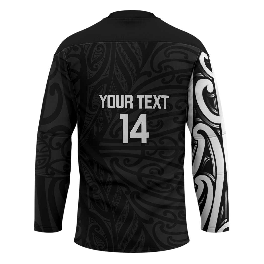 New Zealand Silver Fern Rugby Custom Hockey Jersey Maori Koru Go Black Fern - Aussie Hoodie