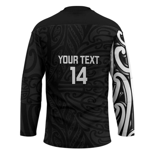 New Zealand Silver Fern Rugby Custom Hockey Jersey Maori Koru Go Black Fern - Aussie Hoodie