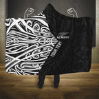 New Zealand Silver Fern Rugby Custom Hooded Blanket Maori Koru Go Black Fern - Aussie Hoodie