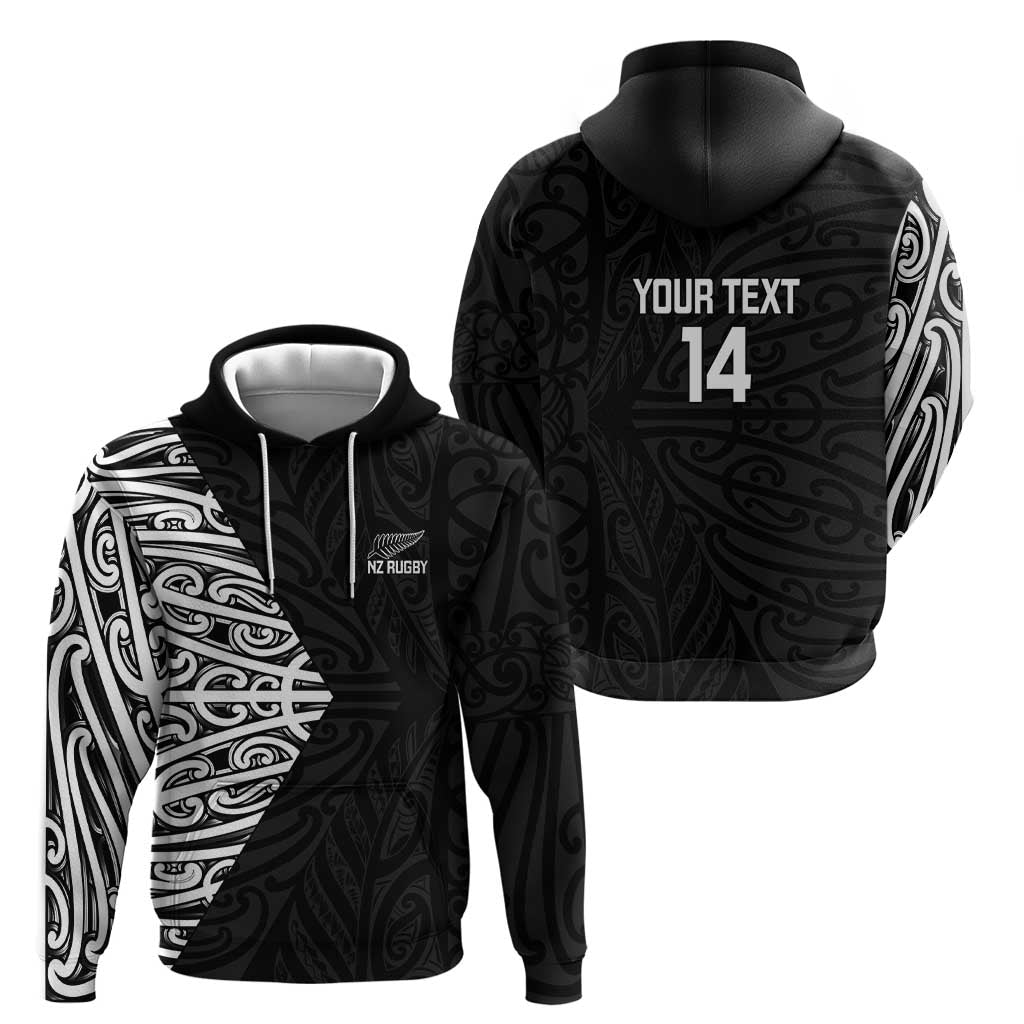 New Zealand Silver Fern Rugby Custom Hoodie Maori Koru Go Black Fern - Aussie Hoodie