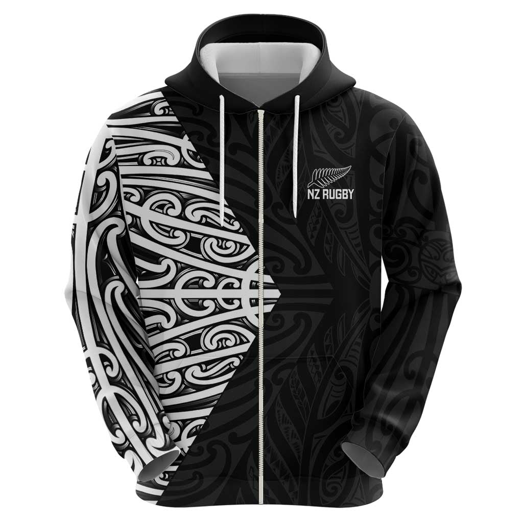 New Zealand Silver Fern Rugby Custom Hoodie Maori Koru Go Black Fern - Aussie Hoodie