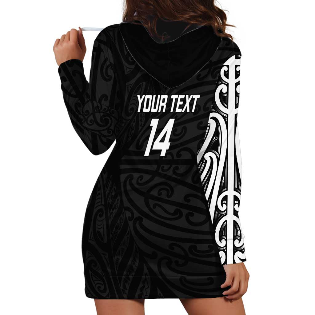 New Zealand Silver Fern Rugby Custom Hoodie Dress Maori Koru Go Black Fern - Aussie Hoodie
