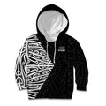 New Zealand Silver Fern Rugby Custom Kid Hoodie Maori Koru Go Black Fern - Aussie Hoodie