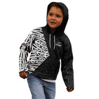 New Zealand Silver Fern Rugby Custom Kid Hoodie Maori Koru Go Black Fern - Aussie Hoodie