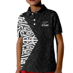 New Zealand Silver Fern Rugby Custom Kid Polo Shirt Maori Koru Go Black Fern - Aussie Hoodie