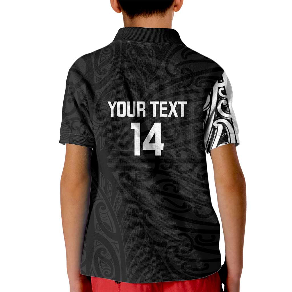 New Zealand Silver Fern Rugby Custom Kid Polo Shirt Maori Koru Go Black Fern - Aussie Hoodie